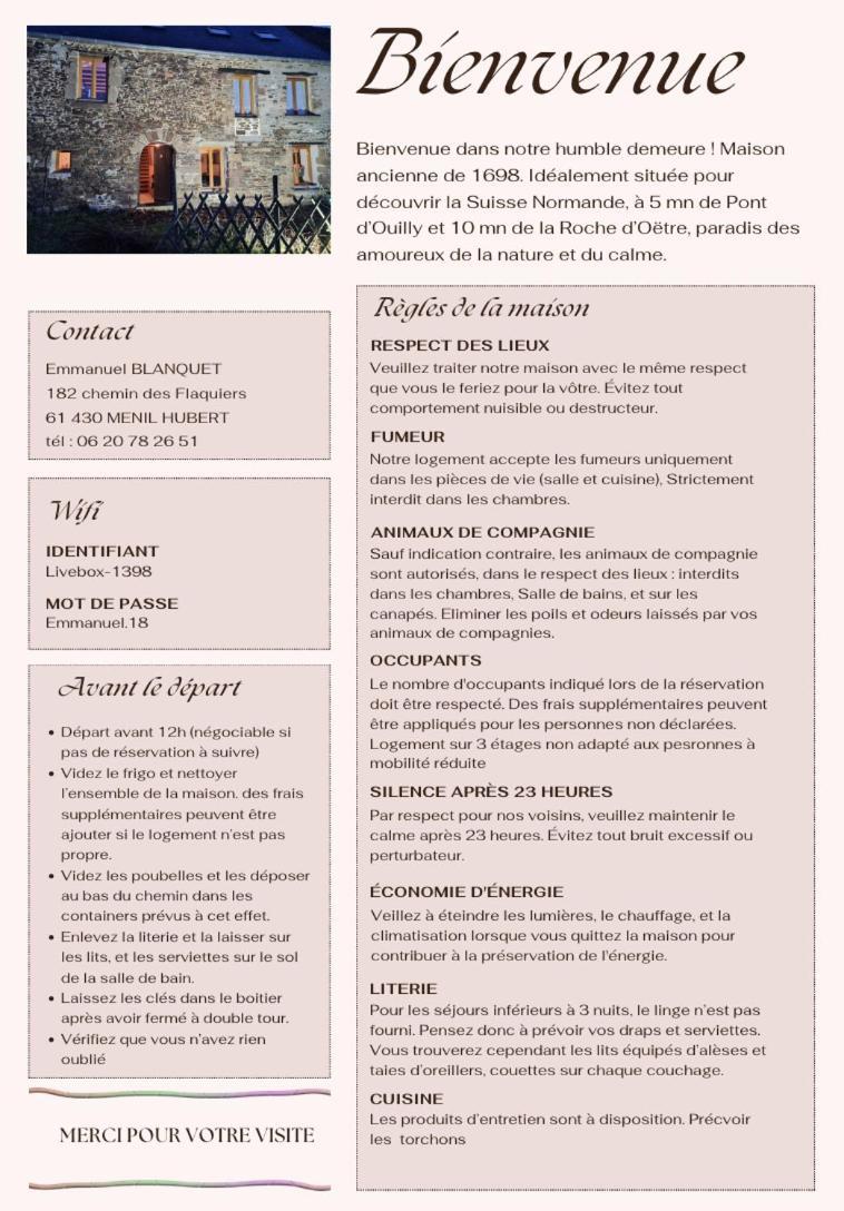 Gite De Campagne Tres Calme Menil-Hubert-sur-Orne Экстерьер фото